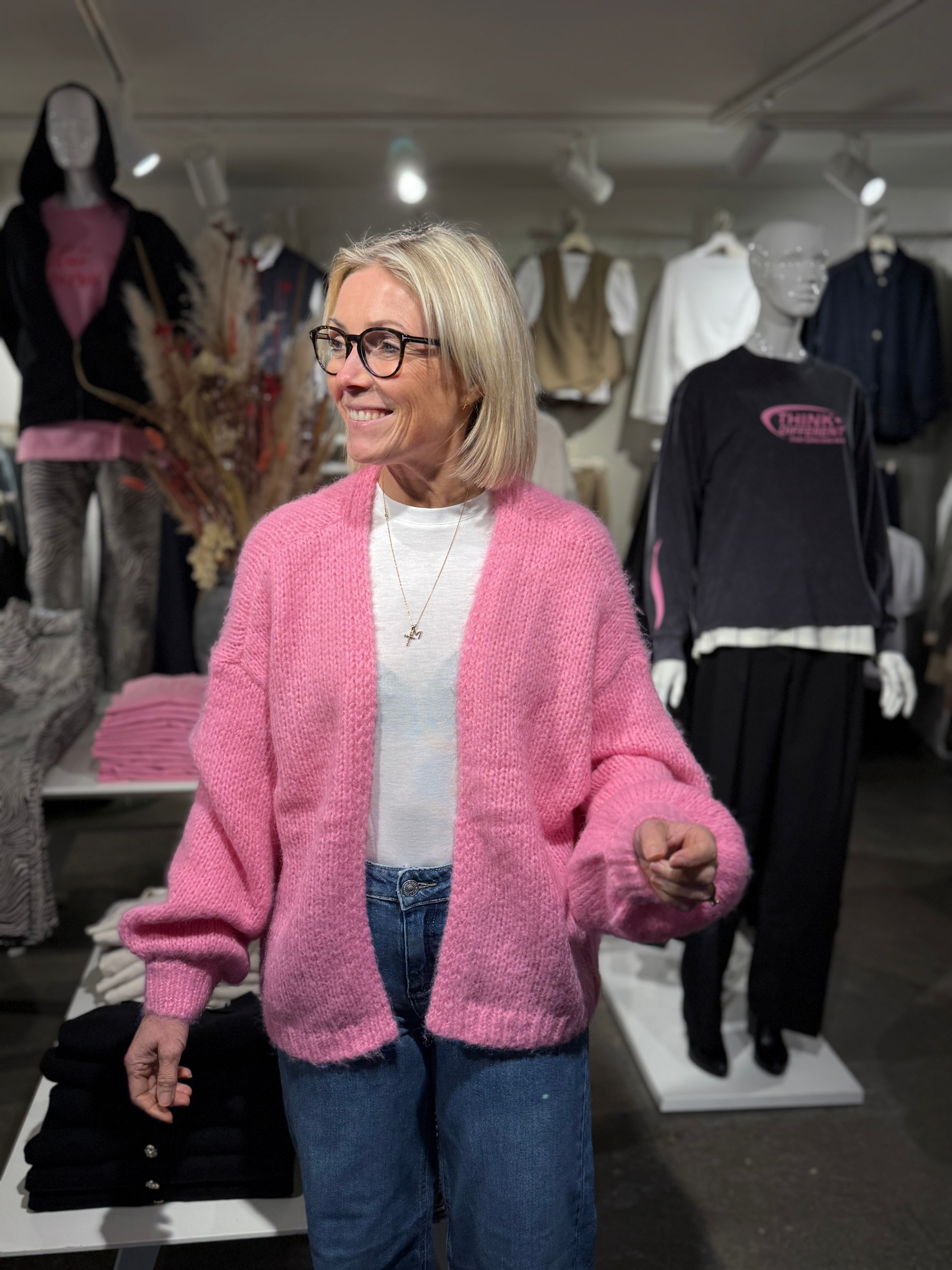 VMMAYBE Knit Cardigan - Pink Cosmos